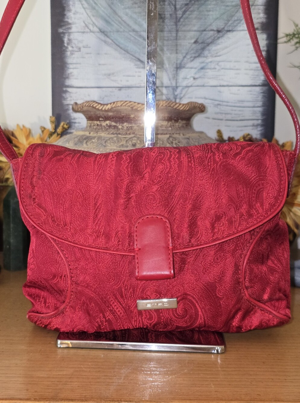 Etro Red Jaquard Crossbody C.O.A. Included EUC